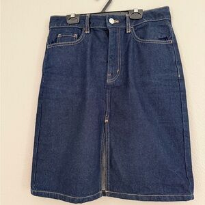 Mango Dark Blue Denim Skirt